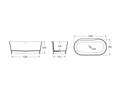 Bañera De STONEX® Ovalada Onix Con Desagüe Click-clack Y Sifón – Raina – Roca – A2484660X0