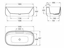 Bañera De SURFEX® Oval Con Desagüe – Beyond – Roca – A248452000