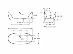 Bañera De SURFEX® Oval Negra Con Desagüe – Beyond – Roca – A2484650K0