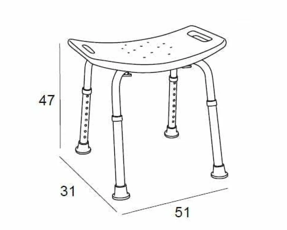Banqueta Ducha Aluminio – Pulido Mate Modelo Combis – 1940054 – Manillons Torrent