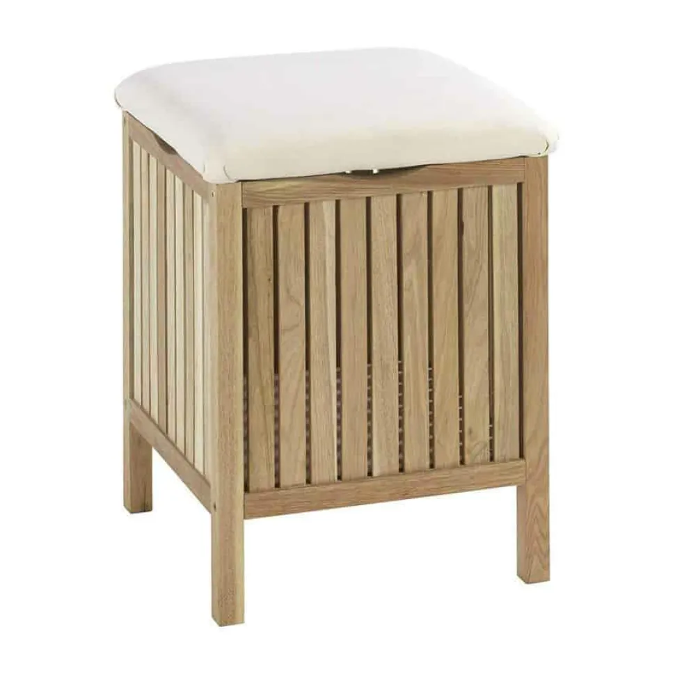 Cesto Con Asiento Nogal Marrón, 39x39x52 Cm – Norway – Wenko