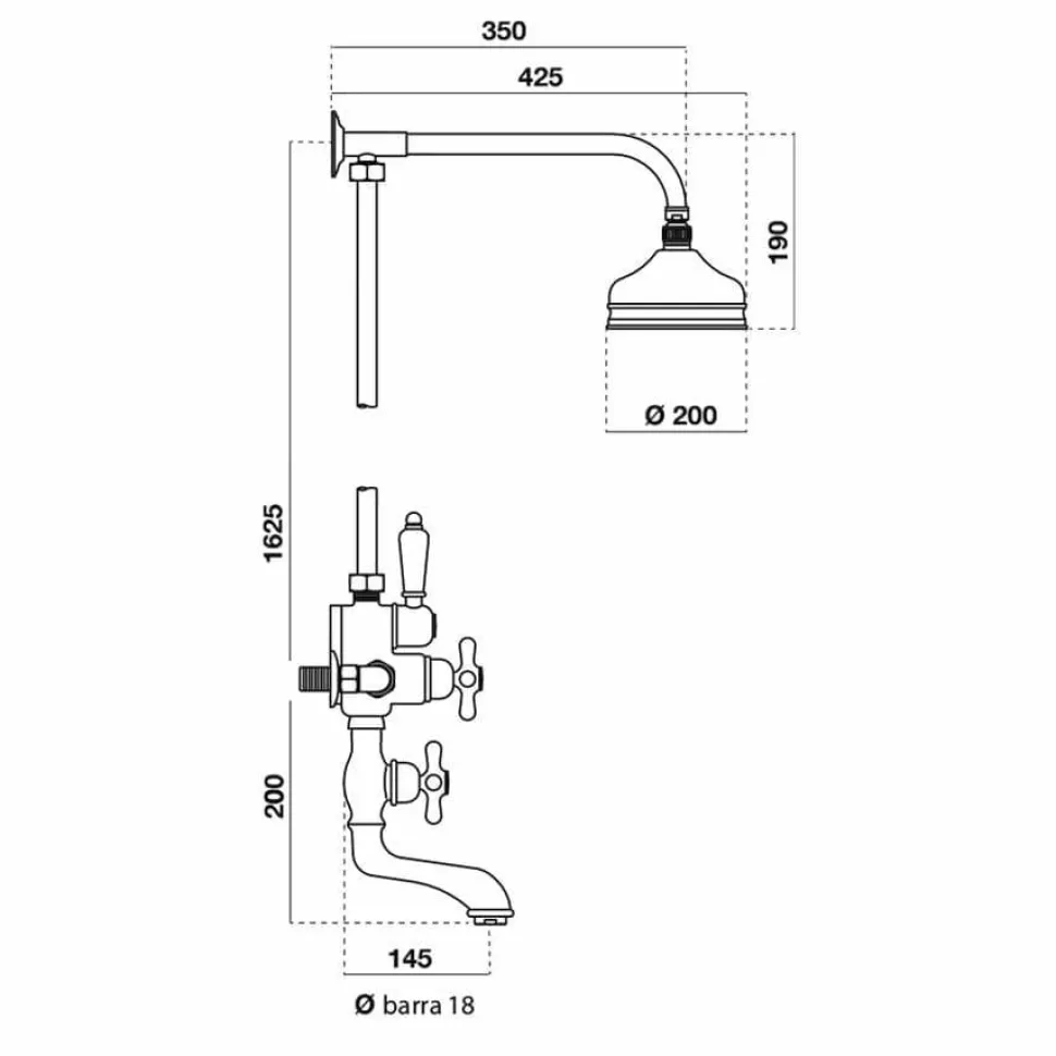 Columna De Baño-ducha Termostática Cromo Con Accesorios – Retro – 40041300 – Galindo