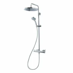 Columna De Ducha Mezcladora Nine Rociador 250 Mm Inox Y Flexo Pvc – 46250301 – Galindo