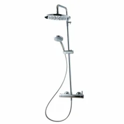 Columna De Ducha Mezcladora Theo Blanco Rociador 300 Mm Inox Y Flexo Pvc – 86450304 – Galindo – LuxCover