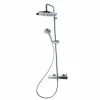 Columna De Ducha Mezcladora Theo Rociador 300 Mm Inox Y Flexo Pvc – 86450302 – Galindo