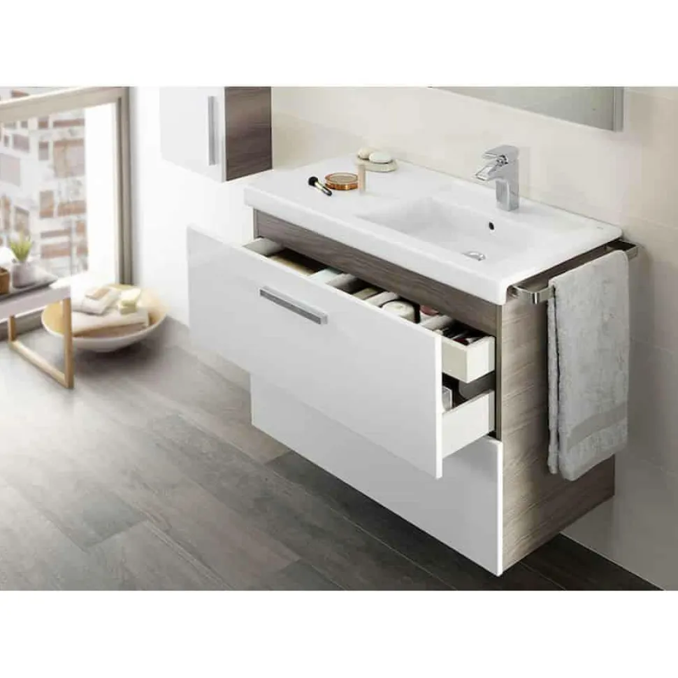 Conjunto Completo Mueble + Lavabo + Espejo Con Luz Integrada (90 O 110 Cm) – Prisma – Roca