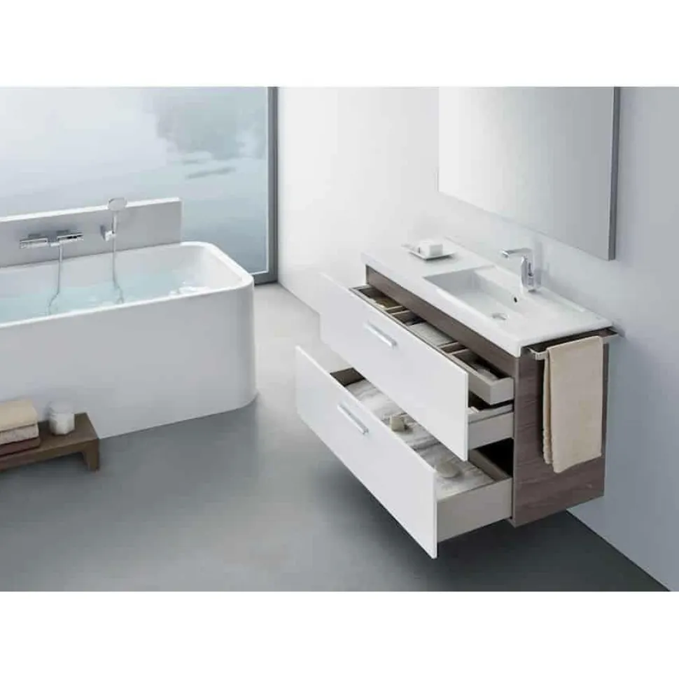 Conjunto Completo Mueble + Lavabo + Espejo Con Luz Integrada (90 O 110 Cm) – Prisma – Roca