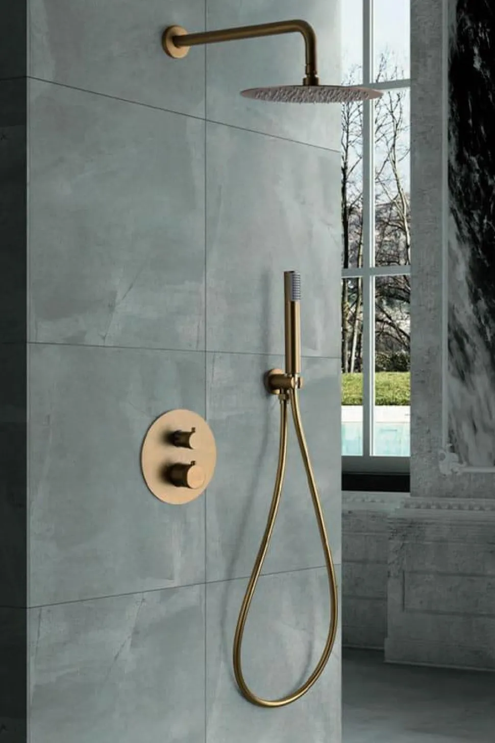 Conjunto Ducha Termostático Empotrado Line Oro Cep – GTD038/OC – Imex