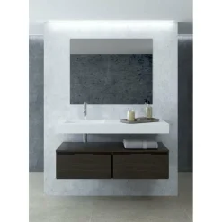 Conjunto Encimera Suspendida SolidCoat Surface Con Bajo Mueble 1 Cajon Y Tapa – Serie Life – Baños10