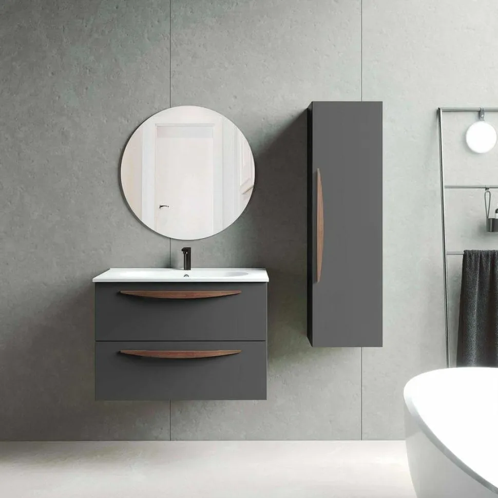 Conjunto Mueble De Baño Suspendido 2 Cajones Con Lavabo Ceramico Ada/flat – Arco – Visobath