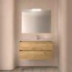 Conjunto Mueble Suspendido 2 Cajones Y Lavabo De Porcelana – Noja – Salgar