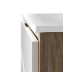 Conjunto Mueble Suspendido 1 Cajón Y 1 Hueco + Modulo De 1 Puertas En Laterlales Con Encimera SolidCoat Surface Y Lavabo Sobreencimera Carey – Serie Life – Baños10