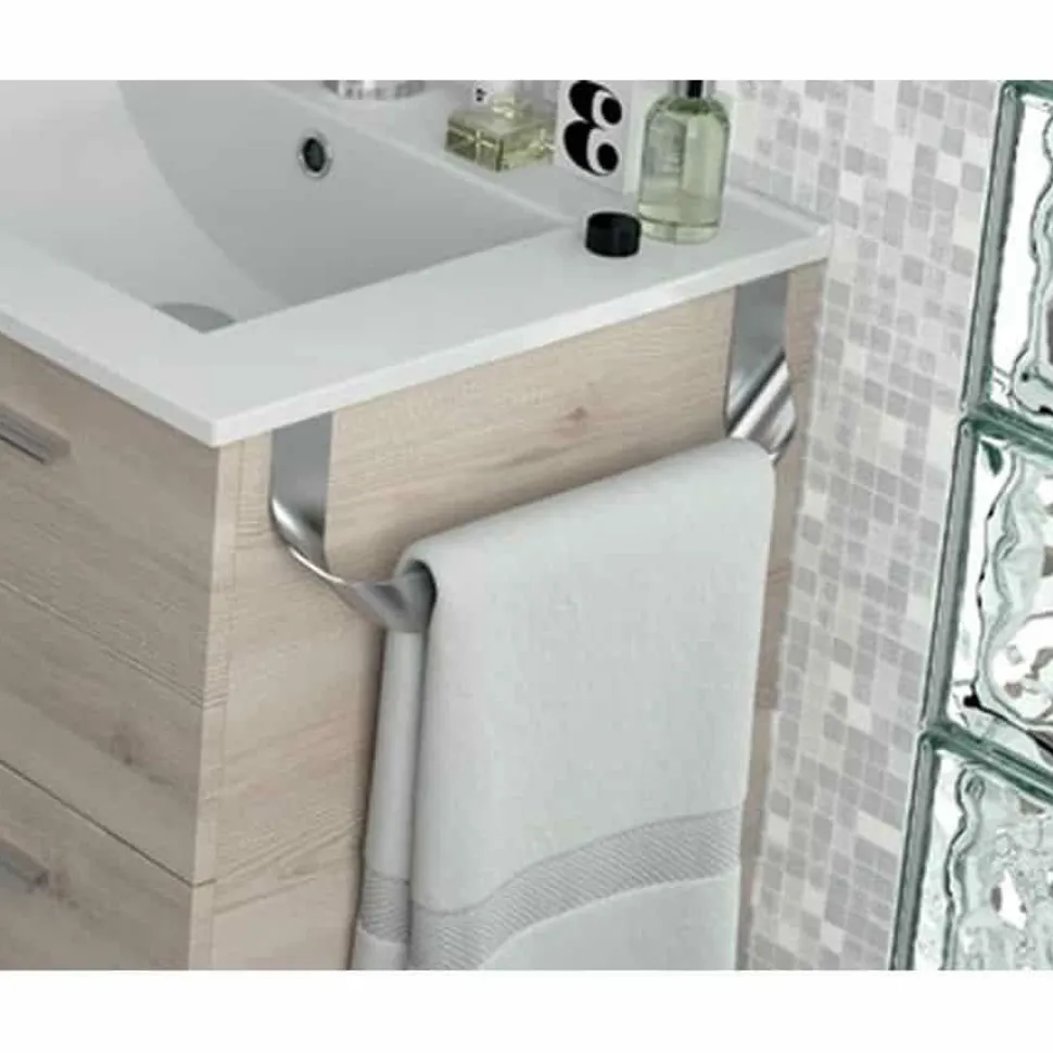 Conjunto Mueble Suspendido 2 Cajones Con Lavabo Toscana Y Toallero Lateral – Monterrey – Salgar