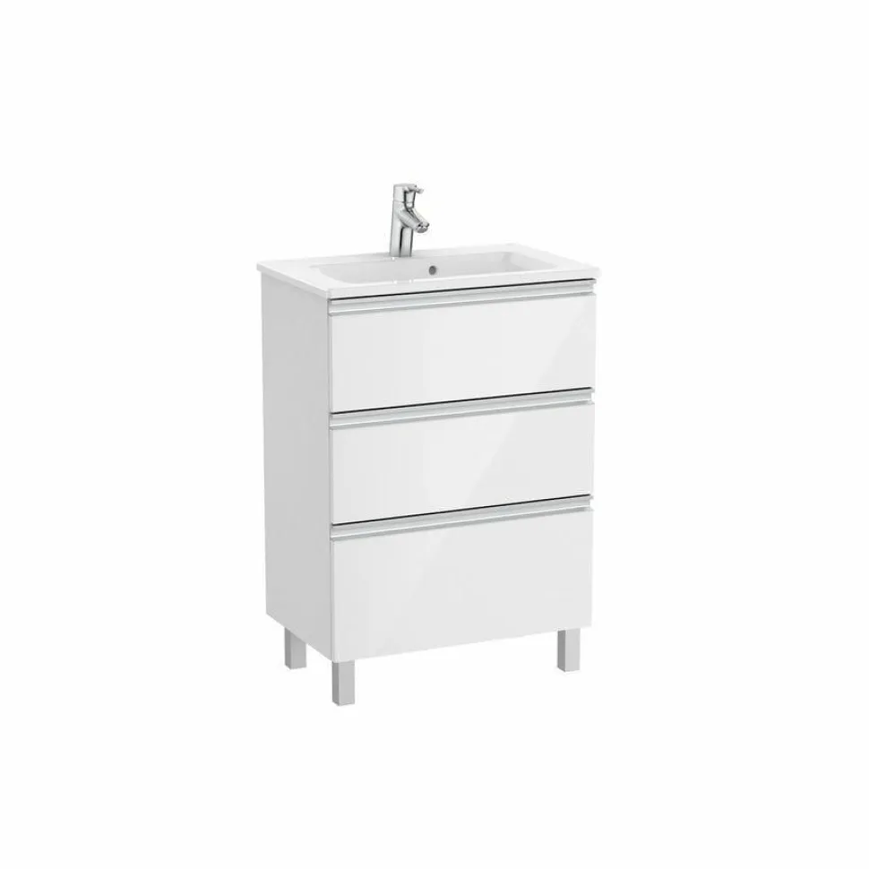 Conjunto Unik Mueble Base Compacto De Tres Cajones Y Lavabo – The Gap – Roca