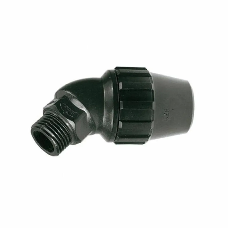 Enlace Acodado De Polietileno 45º Rosca Macho De 25×3/4» Mm