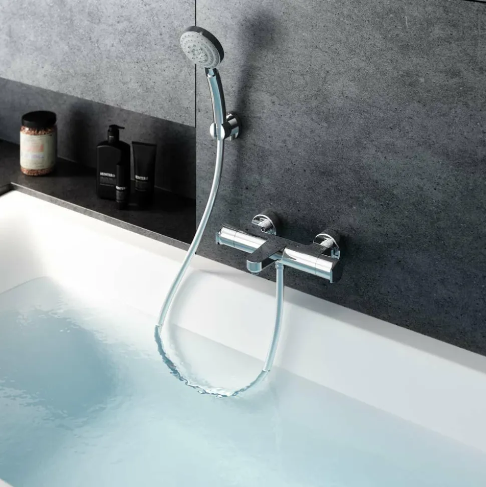 Grifo Baño-ducha Termostático Aroha Cromo Cuerpo Frío – 46041500 – Galindo