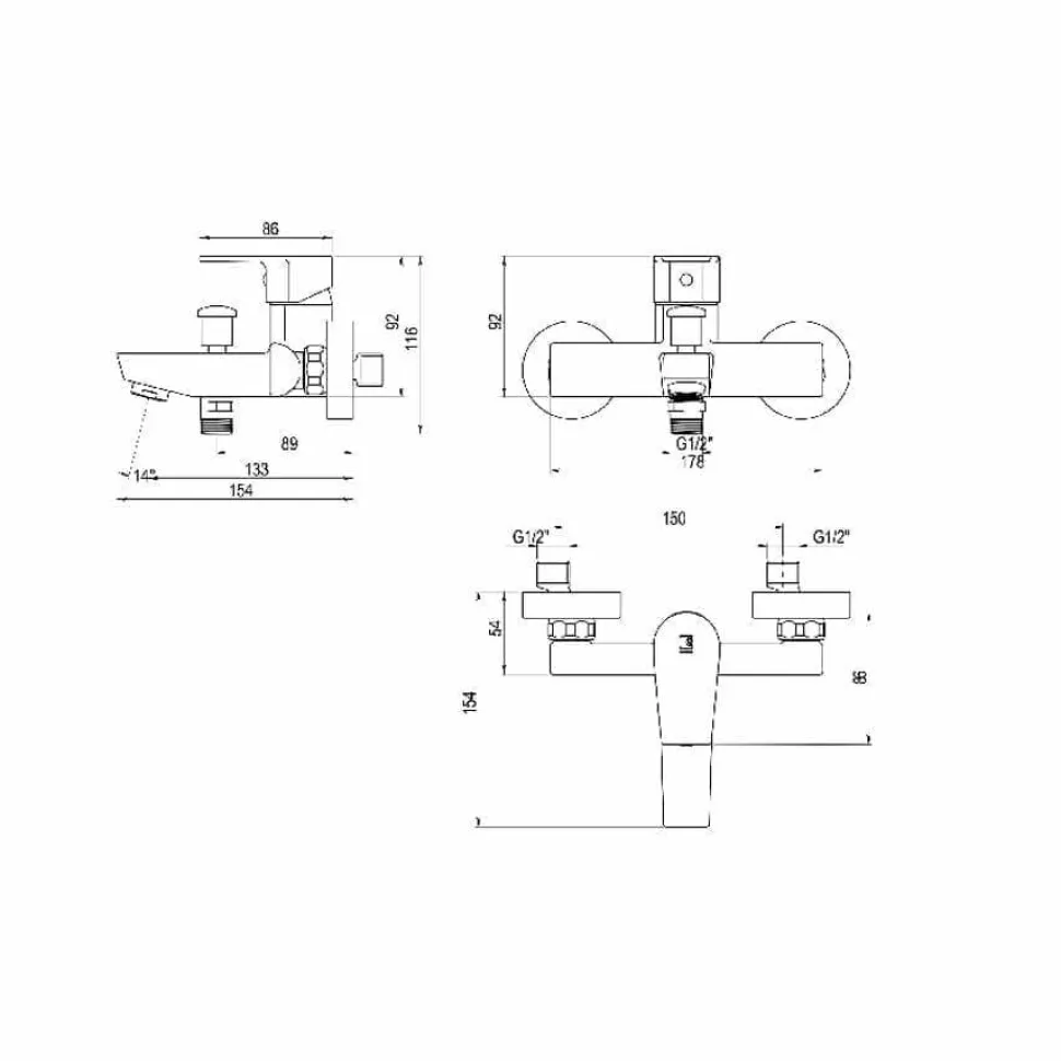 Grifo De Baño-Ducha Con Accesorios De Ducha – Aroha – 4603000 – Galindo