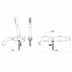 Grifo De Baño-ducha Trama Cromo Negro Cepillado Con Accesorios De Ducha – 4971036 – Galindo – LuxCover