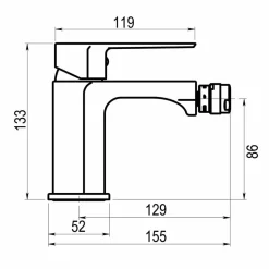 Grifo De Bidet Negro – Aroha – Galindo – 4607016