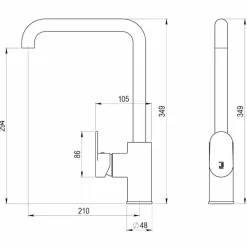 Grifo De Cocina Cromo – Nine – 4628600 – Galindo