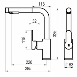 Grifo De Cocina Zip Plus 2.0 Extraíble Cromo 2F – 2159600 – Galindo