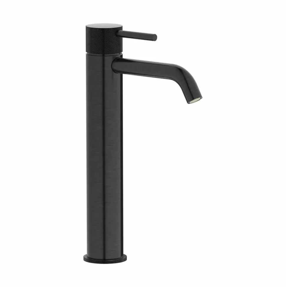 Grifo De Lavabo Alto Trama Cromo Negro Cepillado – 4975536 – Galindo – LuxCover