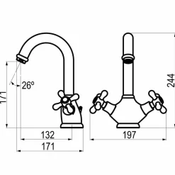 Grifo De Lavabo Cobre – 1929 – 6203341 – Galindo