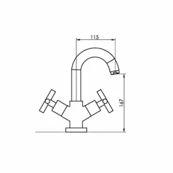 Grifo De Lavabo Cromo Mate Sin Desagüe – Matrix – 8245061 – Galindo – LuxCover