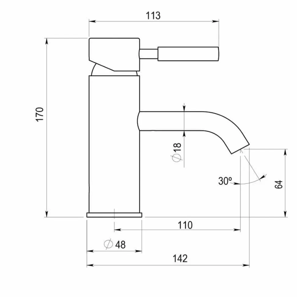 Grifo De Lavabo Monomando Caño Curvo – Theo City – 8655000 – Galindo