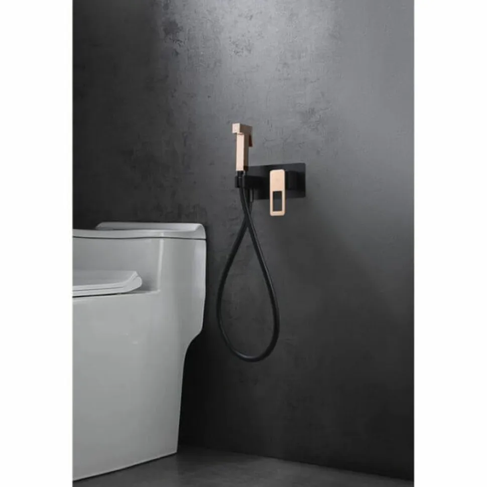 Grifo Empotrado De Bidé Negro Oro Rosa BDC032-5NOR – Suecia – Imex