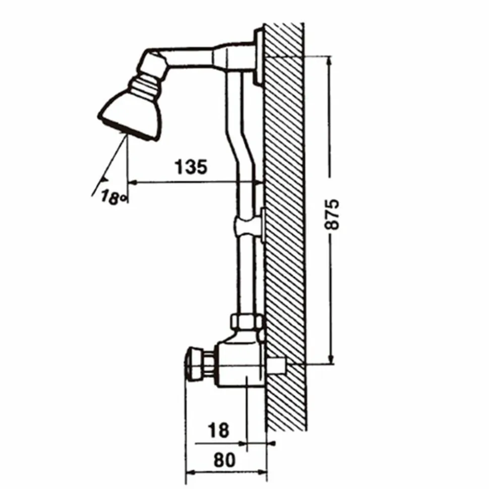 Grifo Temporizado Ducha Vista Un Agua Accionamiento Mediante Pulsador. PRESTO Conjunto 75 Con Rociador Orientable – 75060 – Presto Iberica
