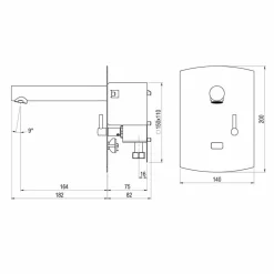 Grifo Temporizado Lavabo Mezclador Mural Por Sensor Accionamiento Mediante Sensor. PRESTO Domo Sensia PM – P2679251 – Presto Iberica