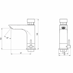 Grifo Temporizado Lavabo Mezclador Repisa Accionamiento Mediante Pulsador. PRESTO XT LM – P2326035 – Presto Iberica
