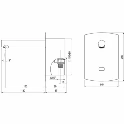Grifo Temporizado Lavabo Un Agua Mural Por Sensor Accionamiento Mediante Sensor. PRESTO Domo Sensia P – 79226 – Presto Iberica