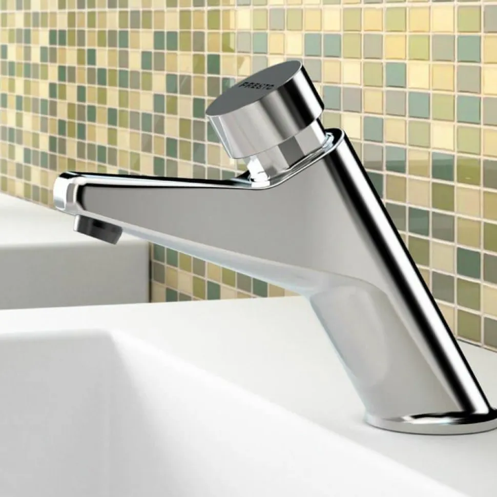 Grifo Temporizado Lavabo Un Agua Repisa Accionamiento Mediante Pulsador PRESTO 105 L – 20900 – Presto Iberica