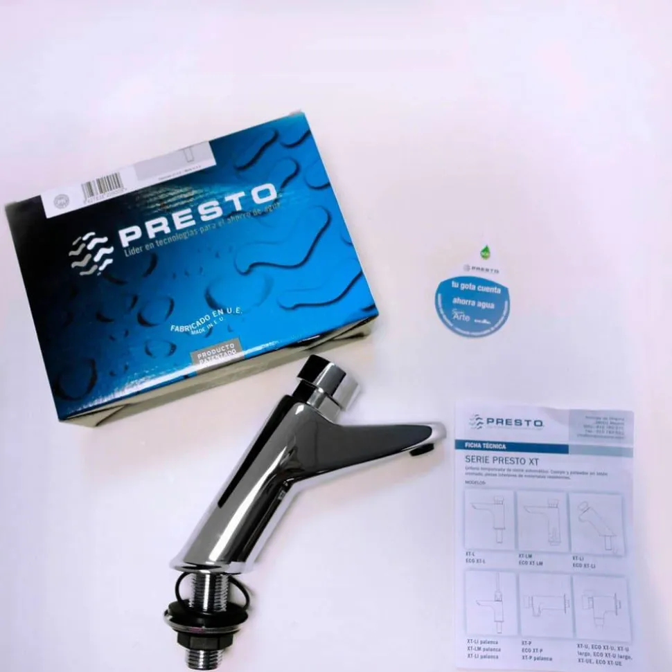 Grifo Temporizado Lavabo Un Agua Repisa Accionamiento Mediante Pulsador PRESTO 105 L – 20900 – Presto Iberica