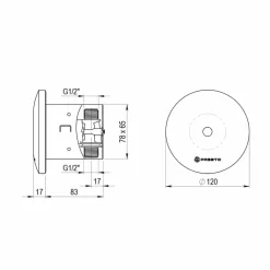 Grifo Temporizado Urinario Sensor Empotrado Accionamiento Mediante Sensor. PRESTO Domo Sensia UE – P2679601 – Presto Iberica