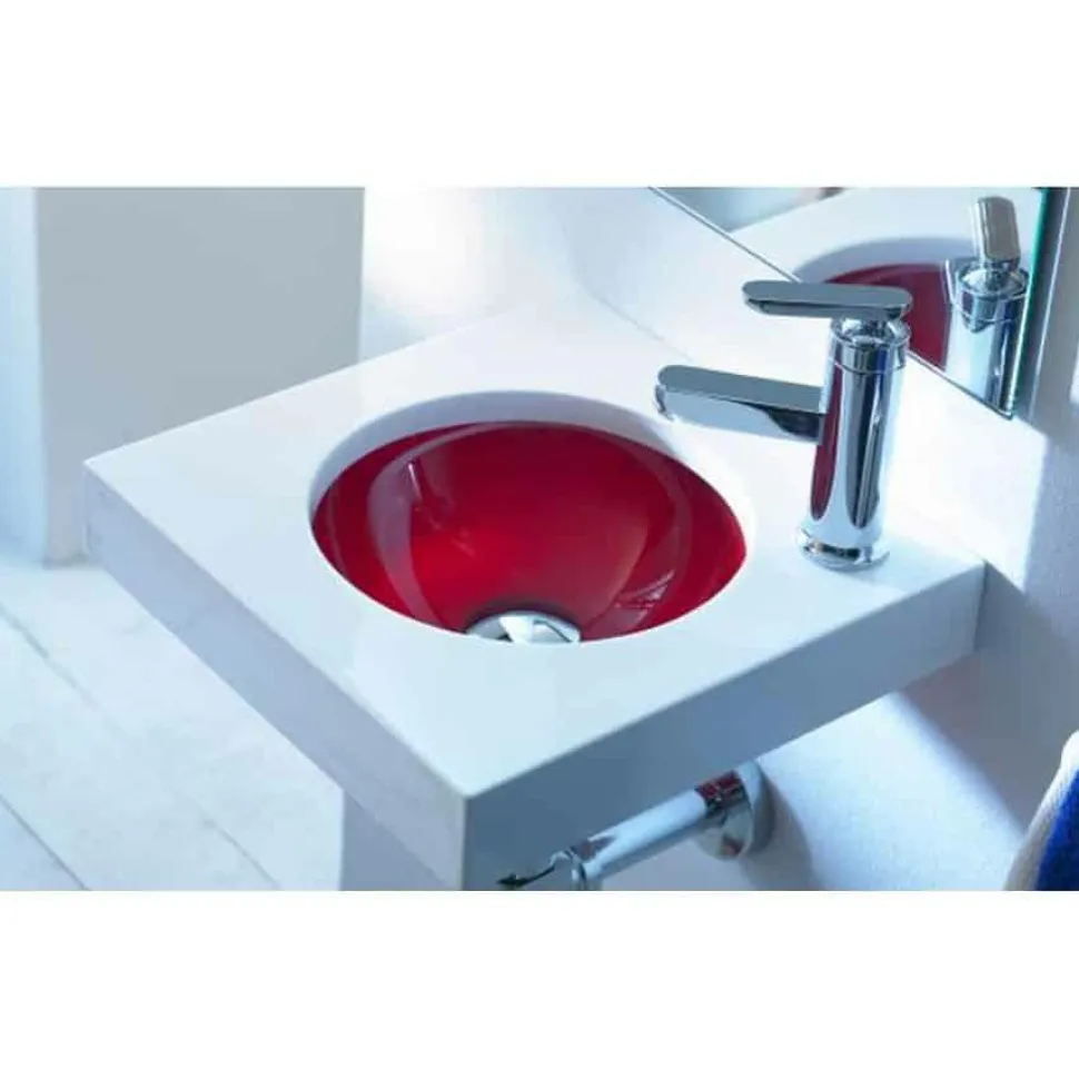 Lavabo Suspendido Con Seno En Rojo – Une / Une 01 – Bathco