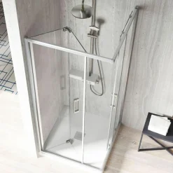Mampara Angular De Ducha Plegable + Corredera Para Espacios Reducidos – Serie 300 TR705 + TR707 – Kassandra