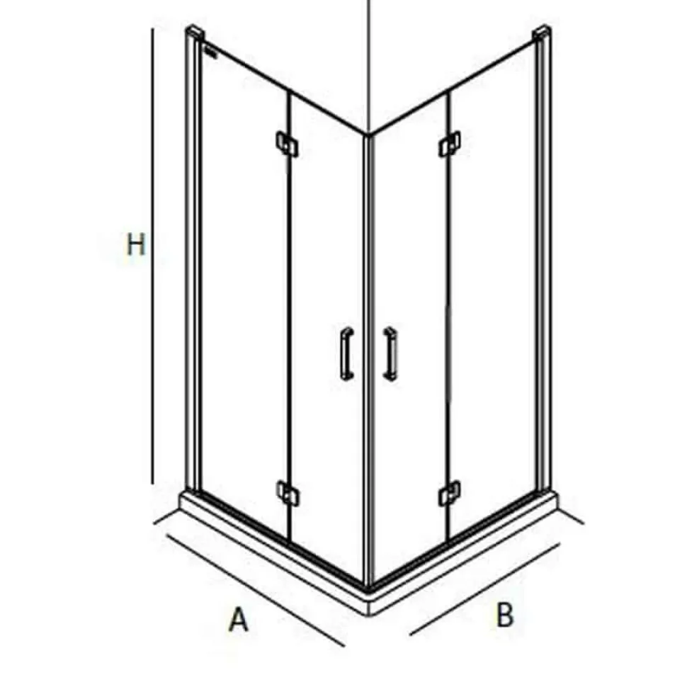 Mampara De Angular De Ducha De Puerta Abatible/plegable – Serie Odense – Salgar