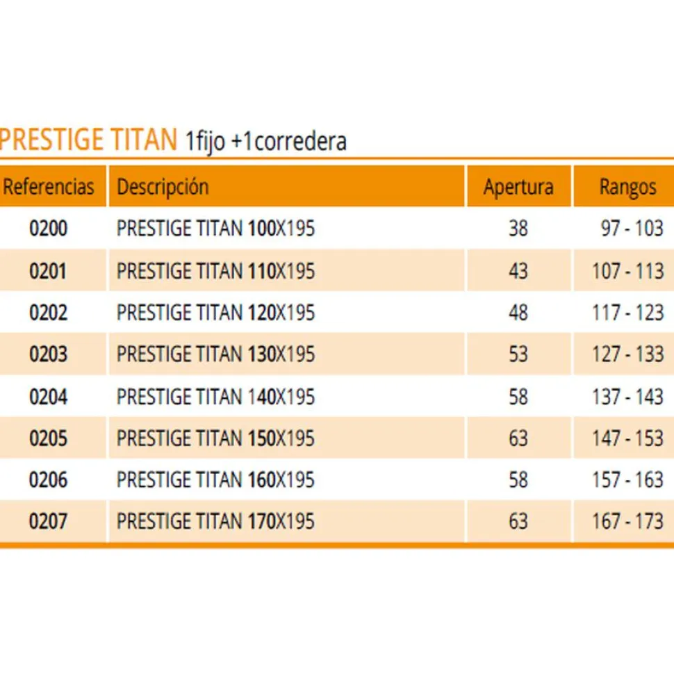 Mampara Ducha Fijo+corredera – Prestige Titan – GME