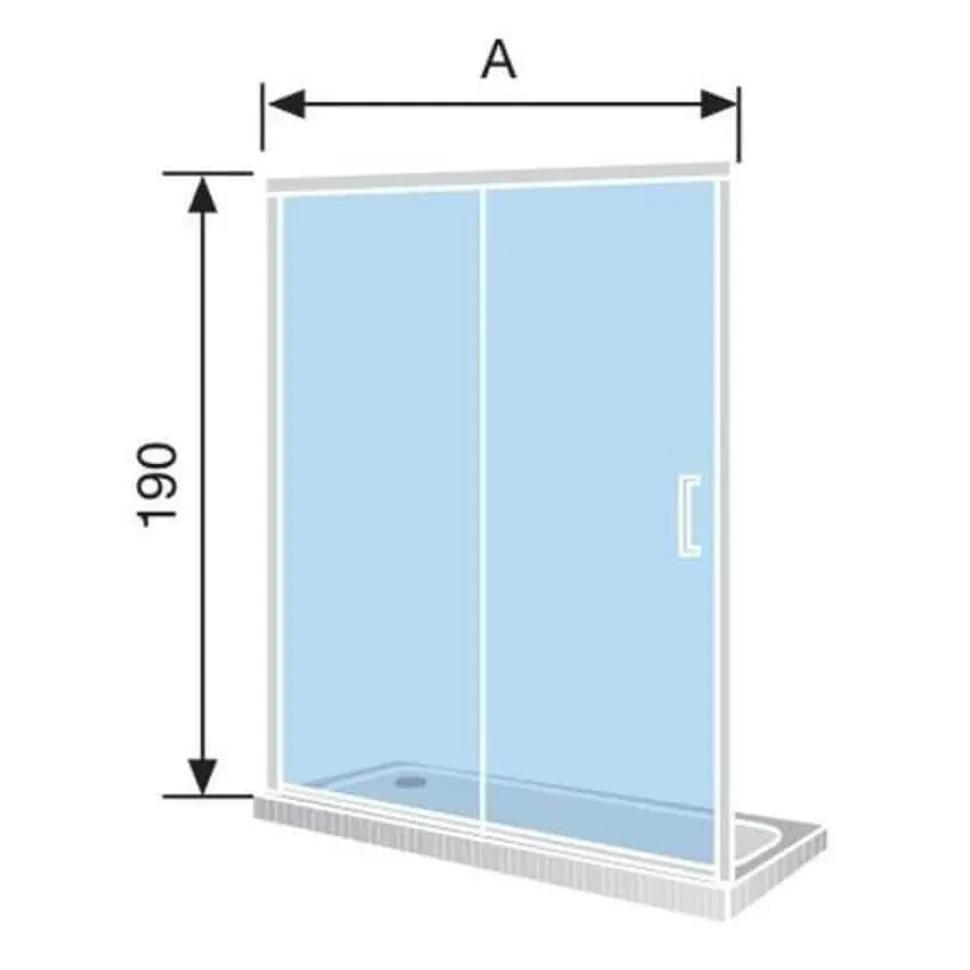Mampara Frontal De Ducha Fijo + Puerta Corredera – Bella – Kassandra