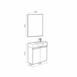 Mampara Frontal De Ducha 1 Fijo + 1 Puertas Corredera – Yoko YK607 + YK602 – Kassandra