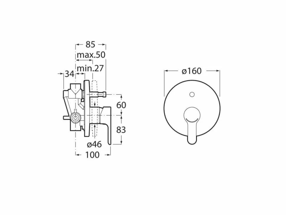 Mezclador Empotrado Para Baño-ducha – Roca – L20 – A5A0A09NB0