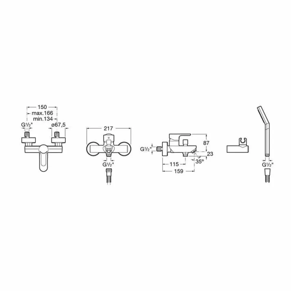 Mezclador Monomando Exterior Baño-ducha – L20 – Roca – A5A0109C02