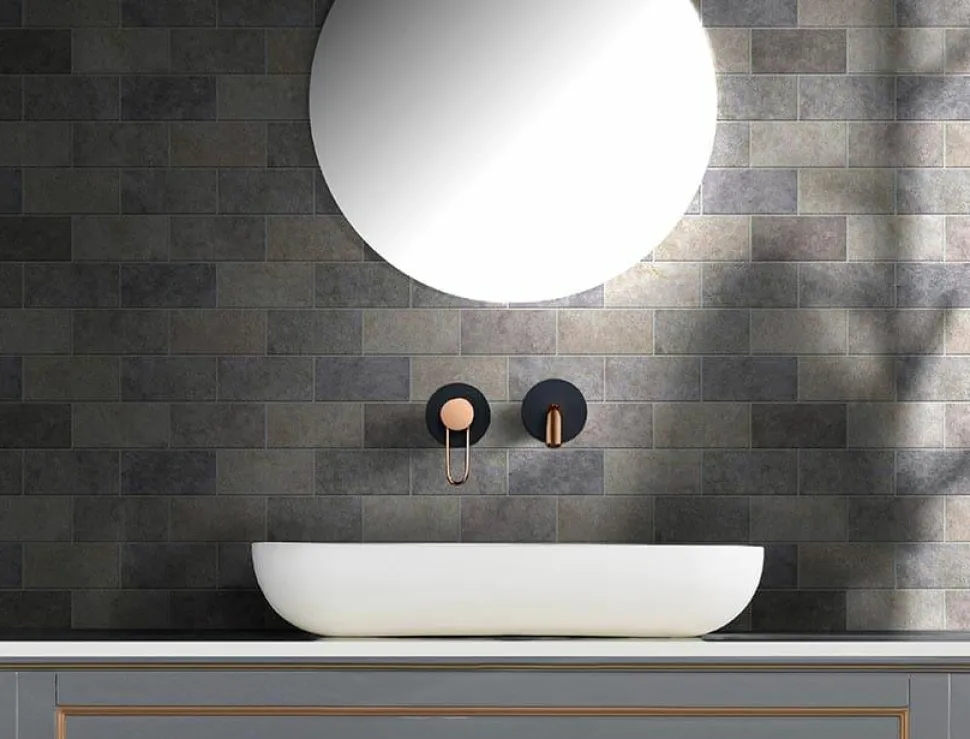 Monomando Empotrado Lavabo Milos Negro Oro Rosa – GLI019/NOR – Imex