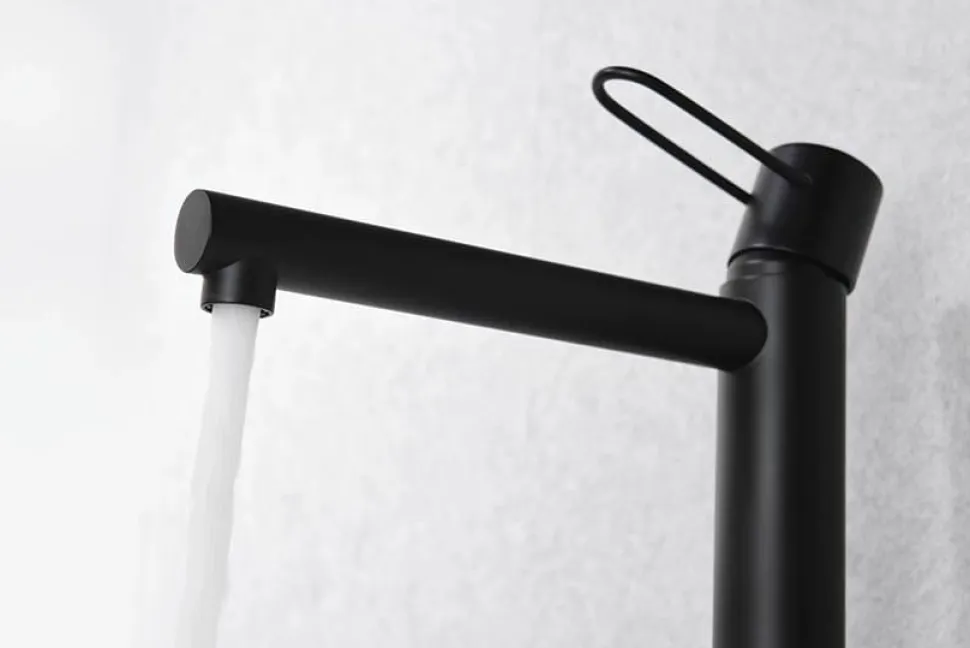 Monomando Lavabo Alto Milos Negro Mate – BDY027-3NG – Imex