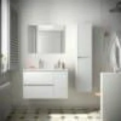 Mueble Suspendido 2 Cajones Y 1 Puerta Con Lavabo 855mm Coqueta Derecha – Noja – Salgar