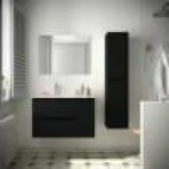 Mueble Suspendido 2 Cajones Y 1 Puerta Con Lavabo 855mm Coqueta Derecha – Noja – Salgar