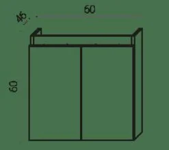 Mueble Suspendido 2 Puertas + Lavabo Ceramico 60 Cm Robre Tiffany – Julieta – Muebles Jumar